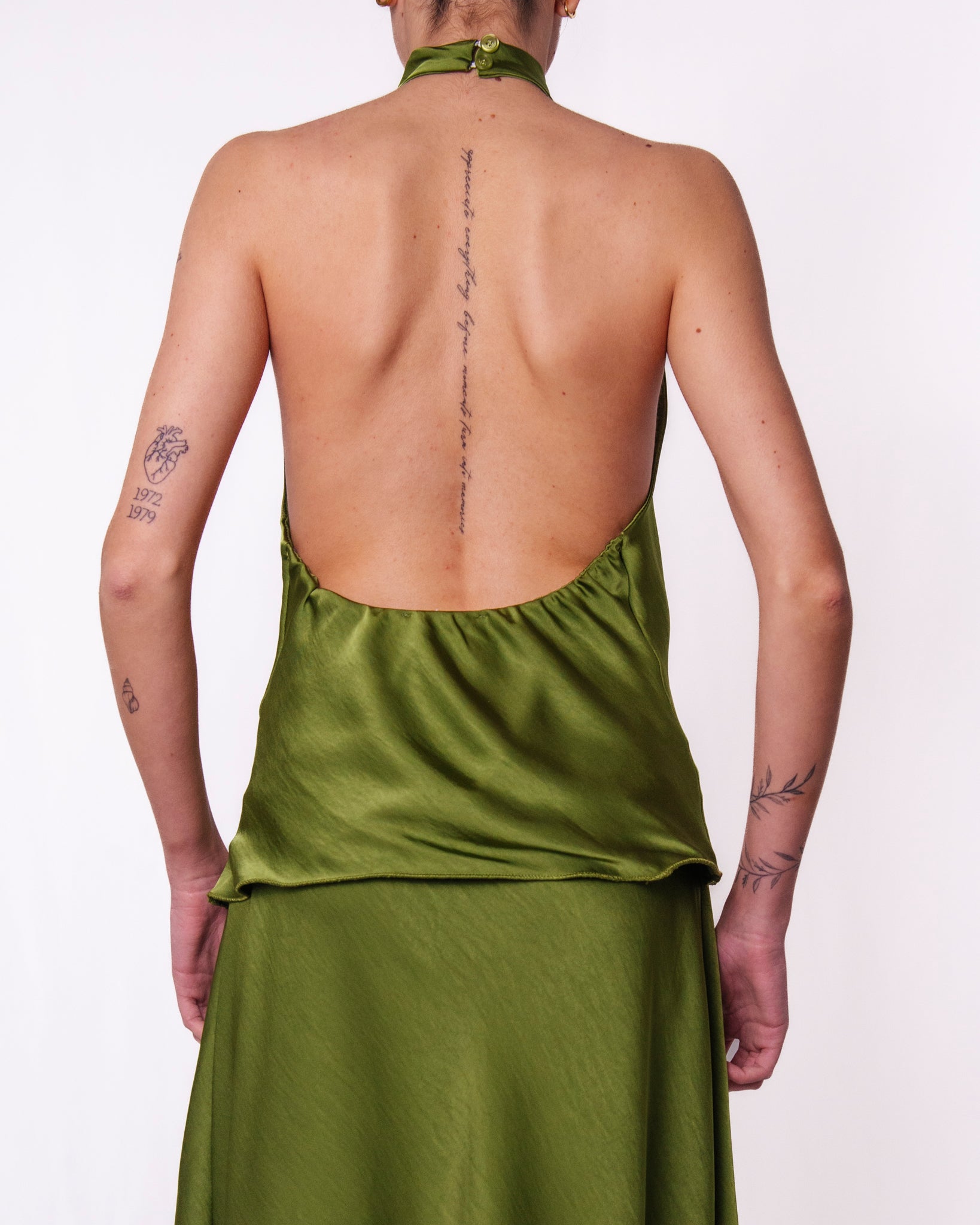 Top halter neck effetto raso drappeggiato Donna  -  13797BO