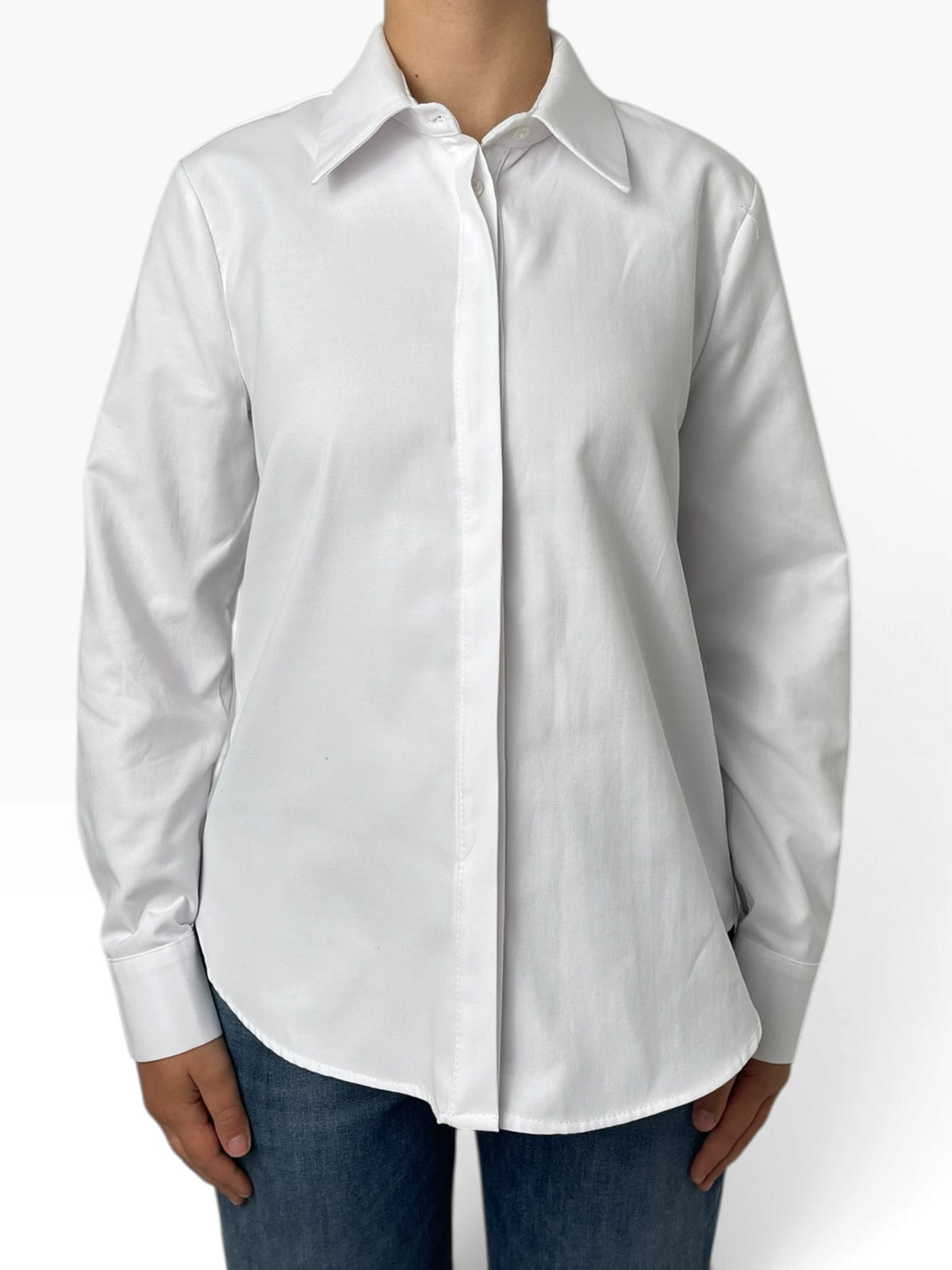Camicia classica con abbottonatura nascosta Donna  -  202CI