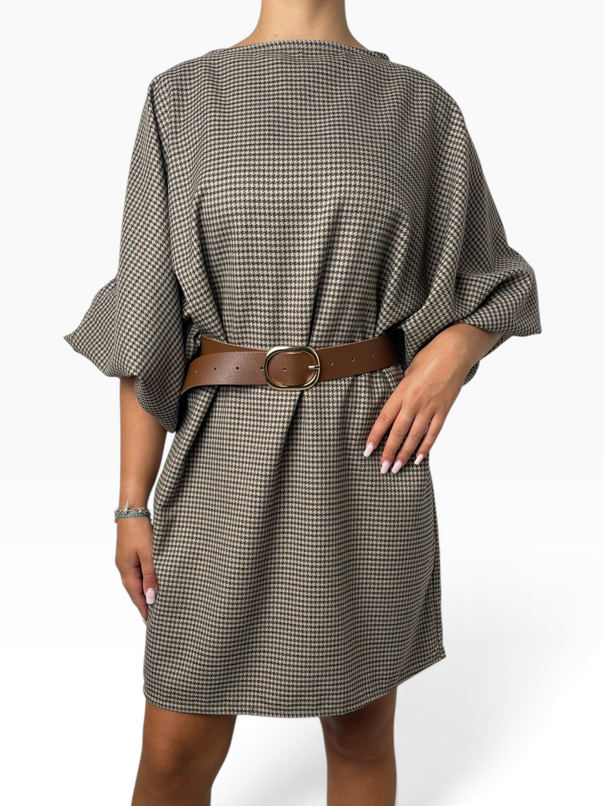 Abito corto in pied de poule Donna  -  35526KA