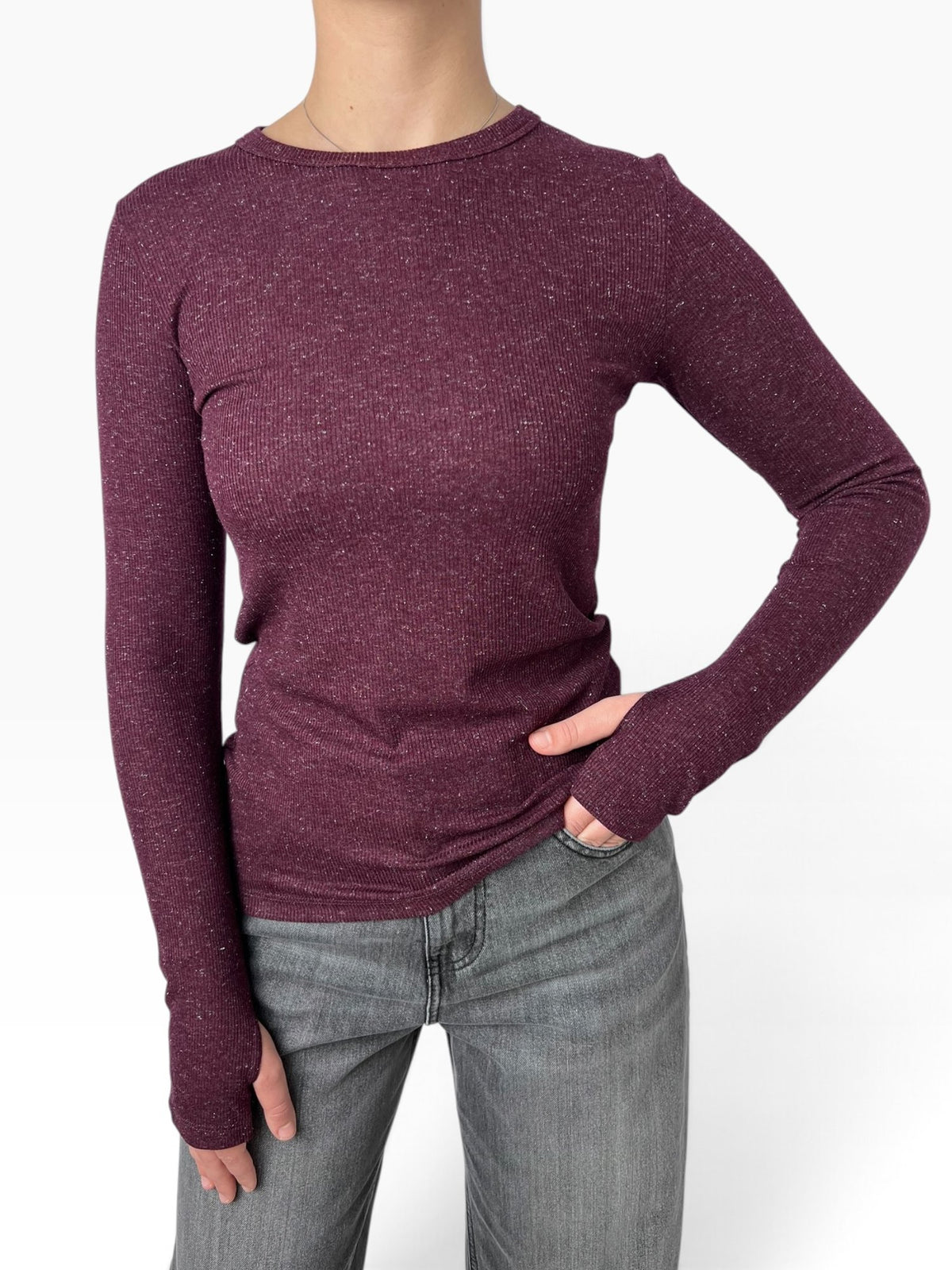 Maglia aderente con fori pollice Donna  -  UAC0219