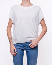 Maglia manica corta girocollo in maglia fine Donna  -  6267