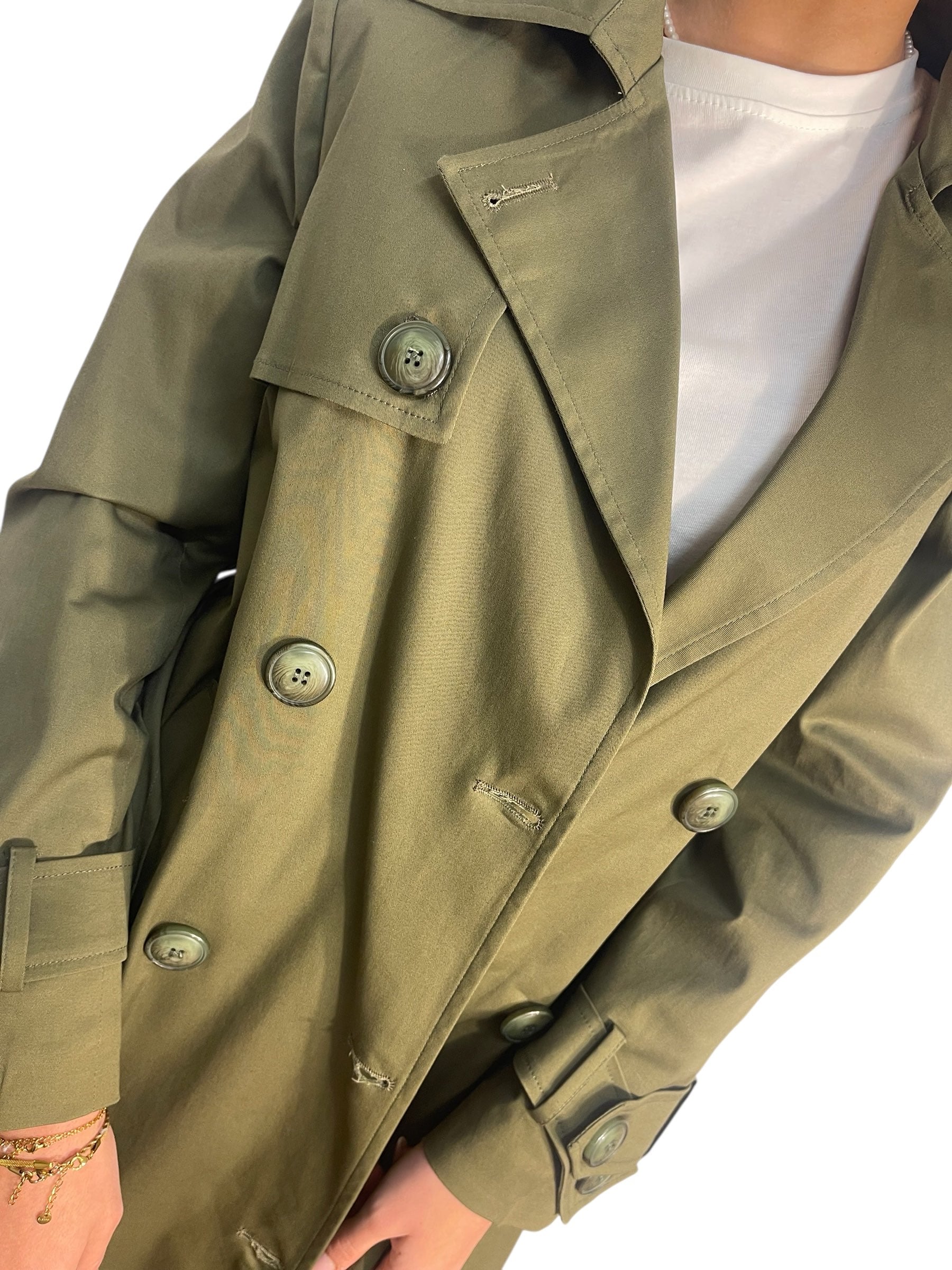 Trench lungo doppiopetto con revers ampio Donna  -  SMXTH0018