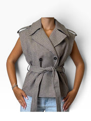 Gilet pied de poule doppiopetto Donna  -  1123CI