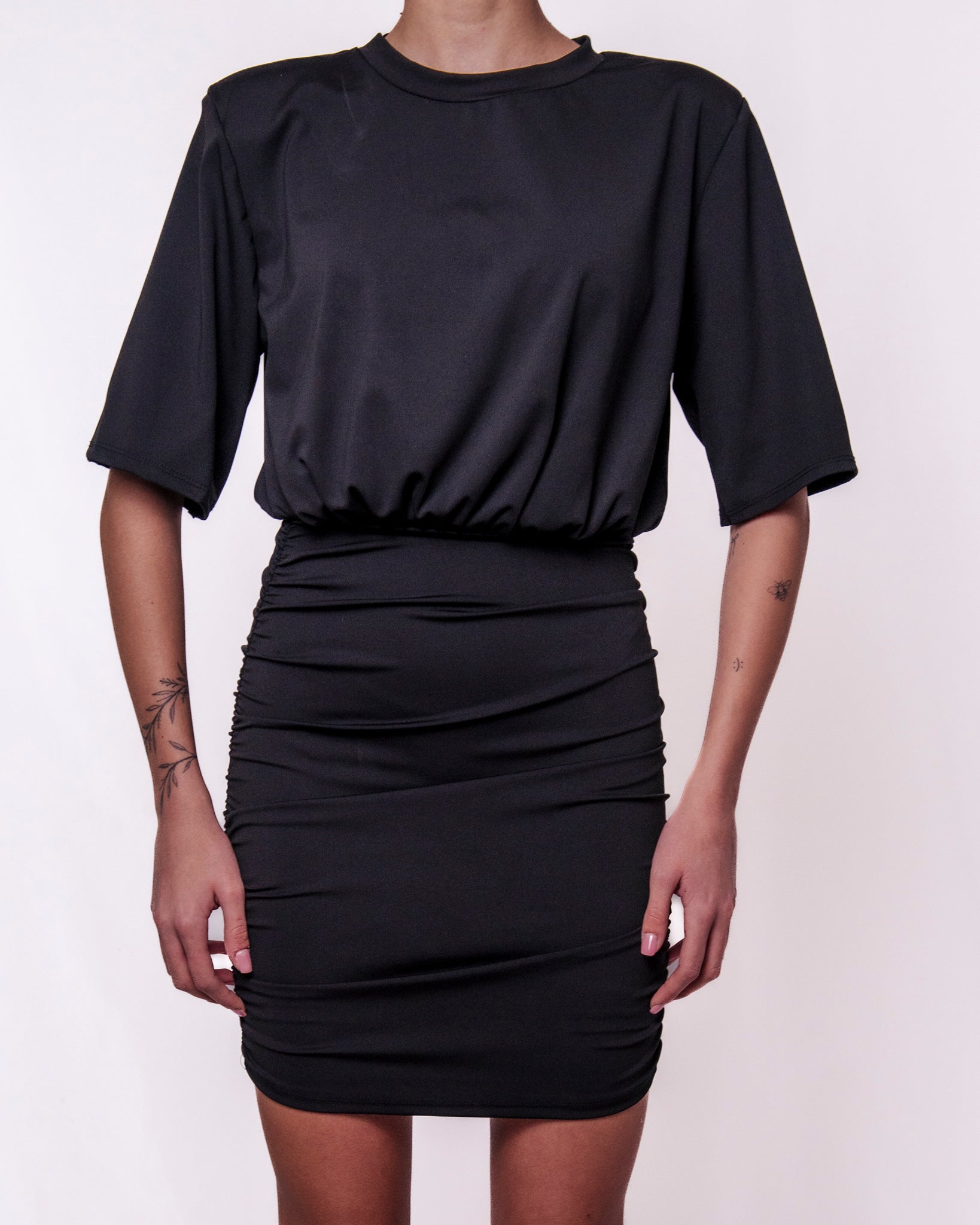 Abito Blouson con Gonna Arricciata Donna  -  46489BO