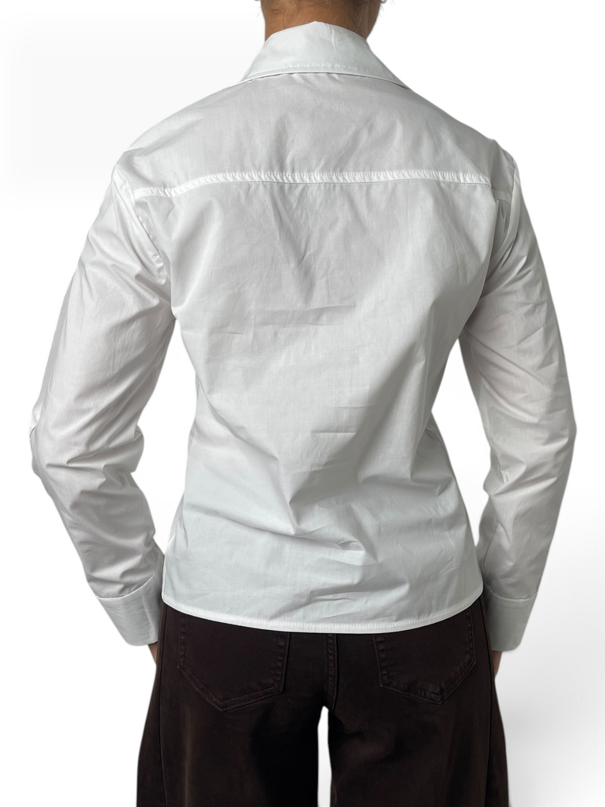 Camicia sagomata con fiore applicato Donna  -  8142CI