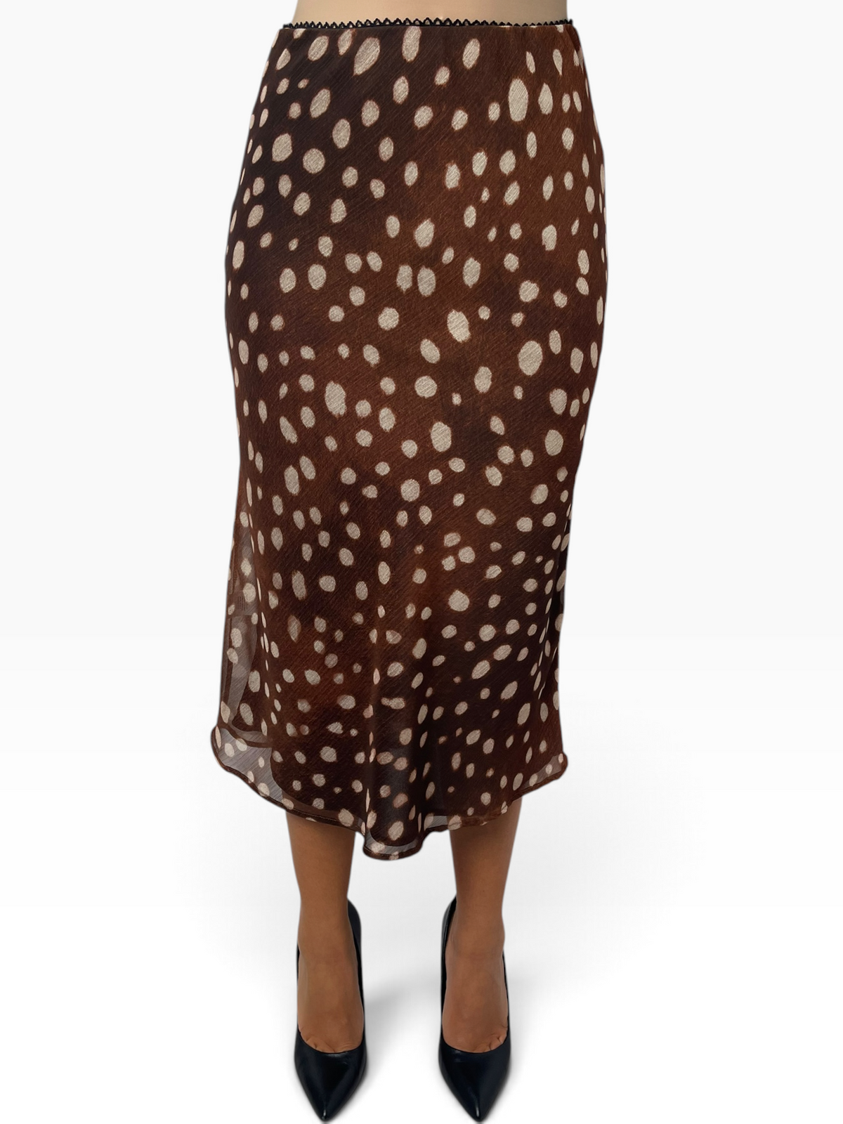 Gonna midi fluida stampa animalier Donna  -  LD6266