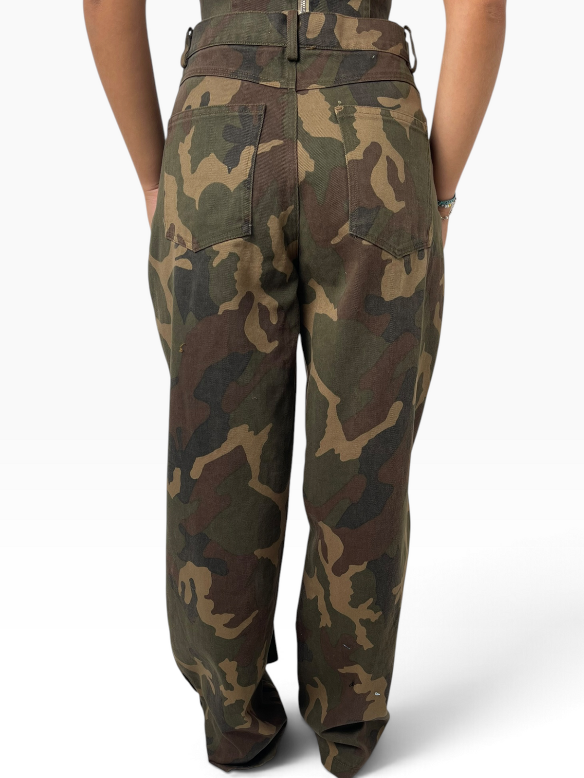 Pantaloni camouflage a gamba ampia Donna  -  6274LU