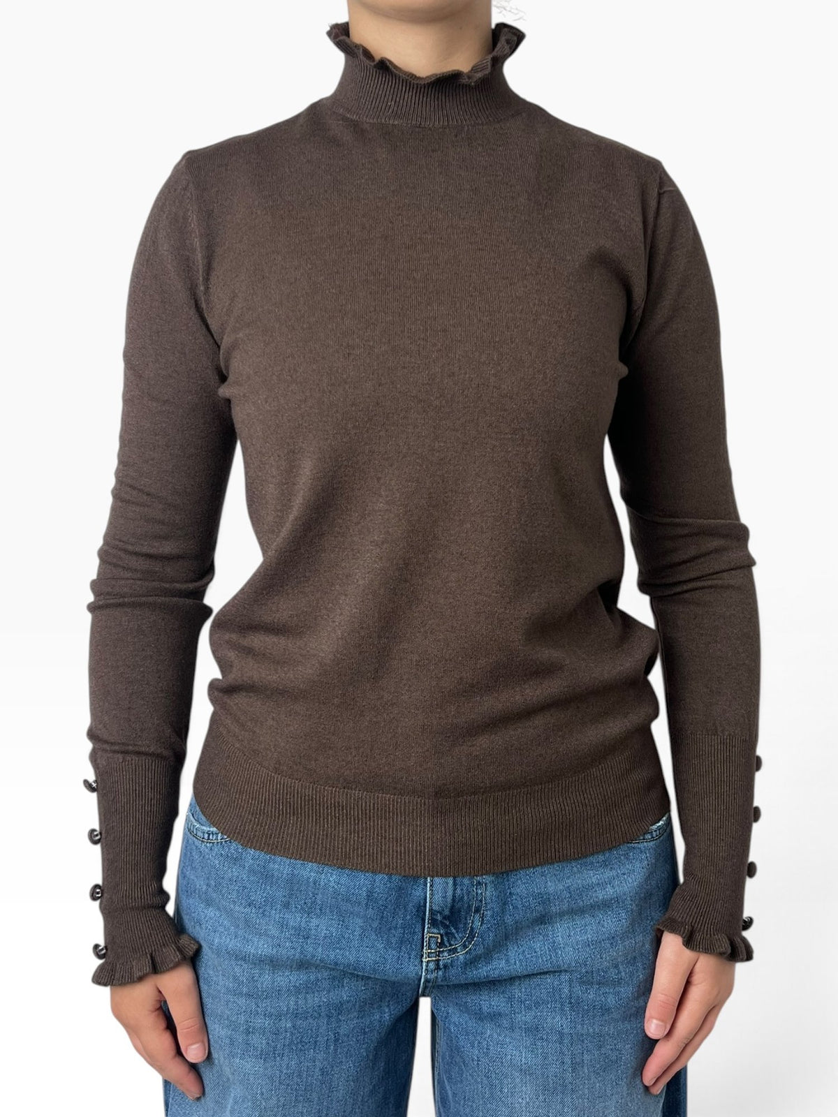 Maglia con rouches e polsini Donna  -  8147KA