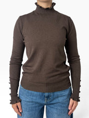 Maglia con rouches e polsini Donna  -  8147KA