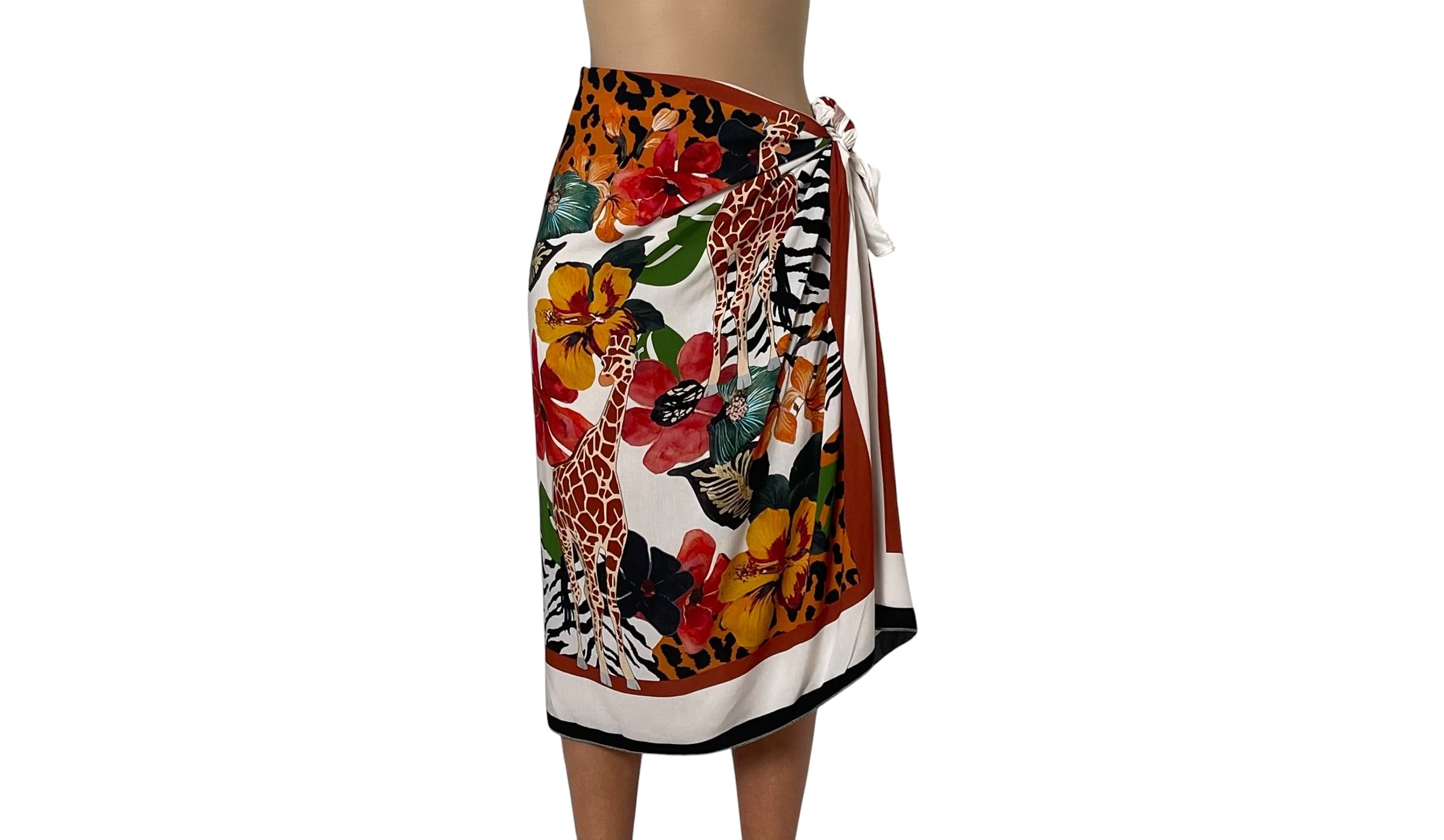 Gonna Pareo Stampata con Nodo Laterale Donna  -  5188R