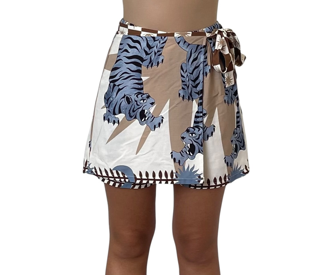 Gonna Pareo Stampata con Nodo Laterale Donna  -  7617X