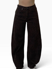 Jeans animalier gamba curvata barrel Donna  -  5379CI