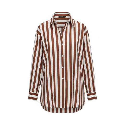 Camicia oversize a righe colletto classico Donna  -  81304V