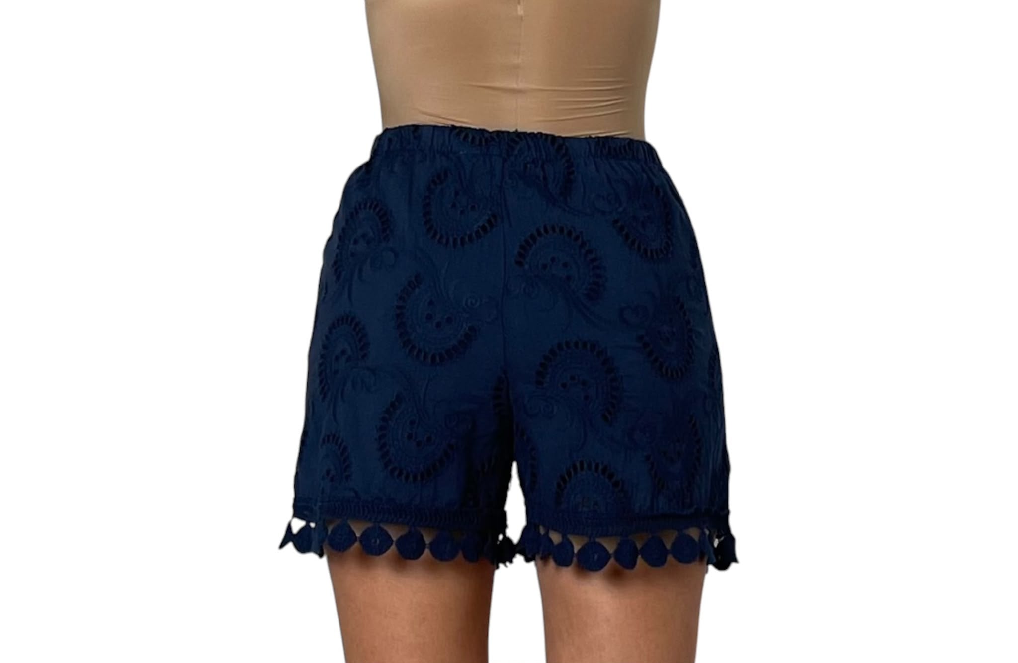 Short con Ricamo Sangallo e Coulisse Donna  -  6611V