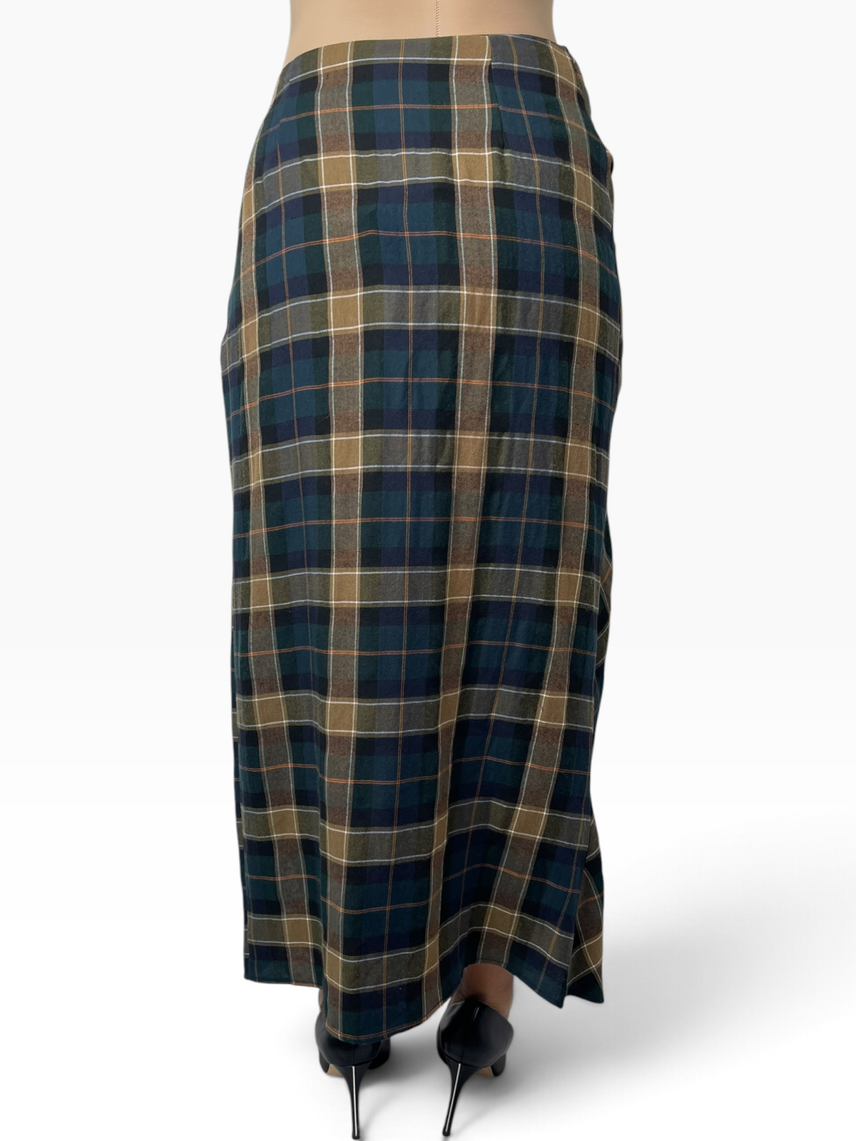 Gonna lunga drappeggiata a quadri Donna  -  SK1082B39