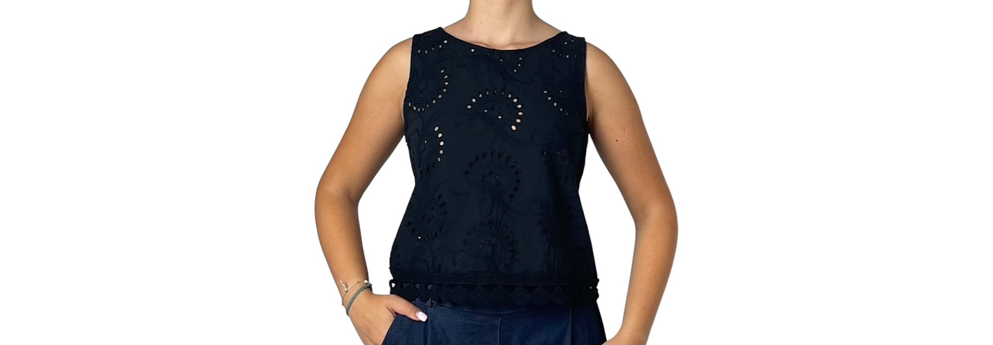 Canotta con Ricamo Sangallo Traforato Donna  -  6607V