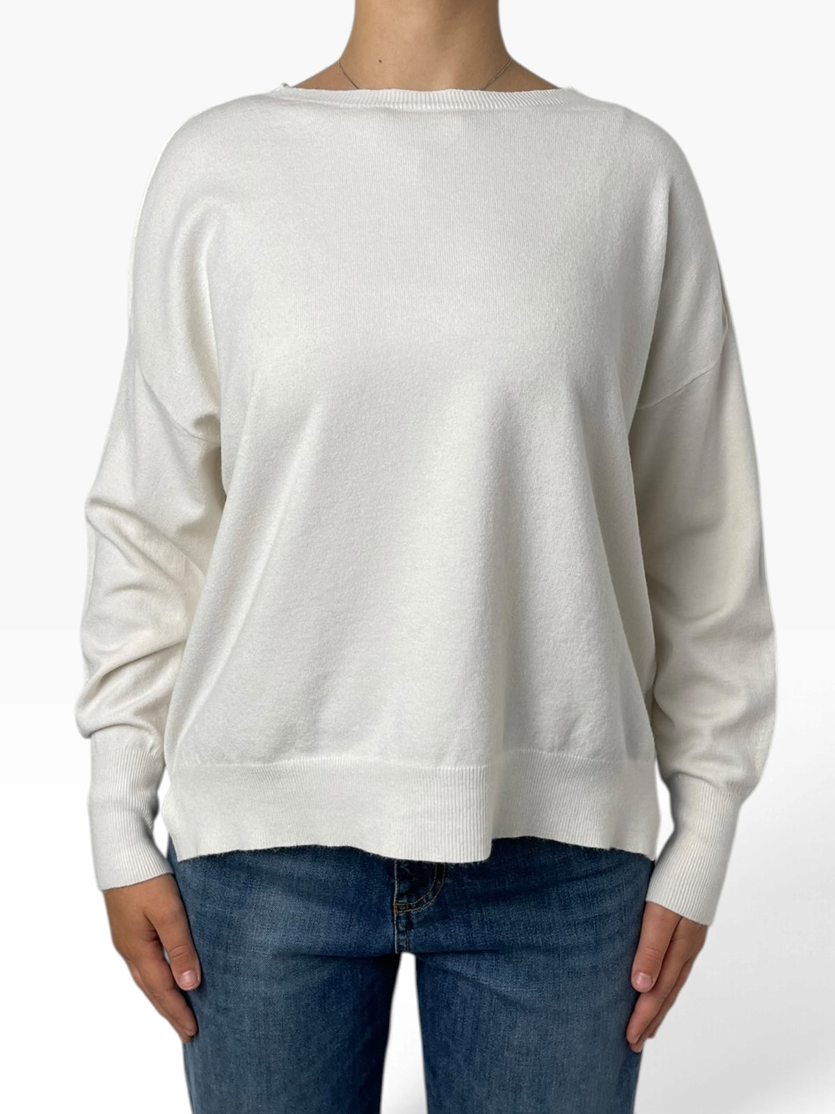 Maglia scollo a barca con spacchi Donna  -  26186KA