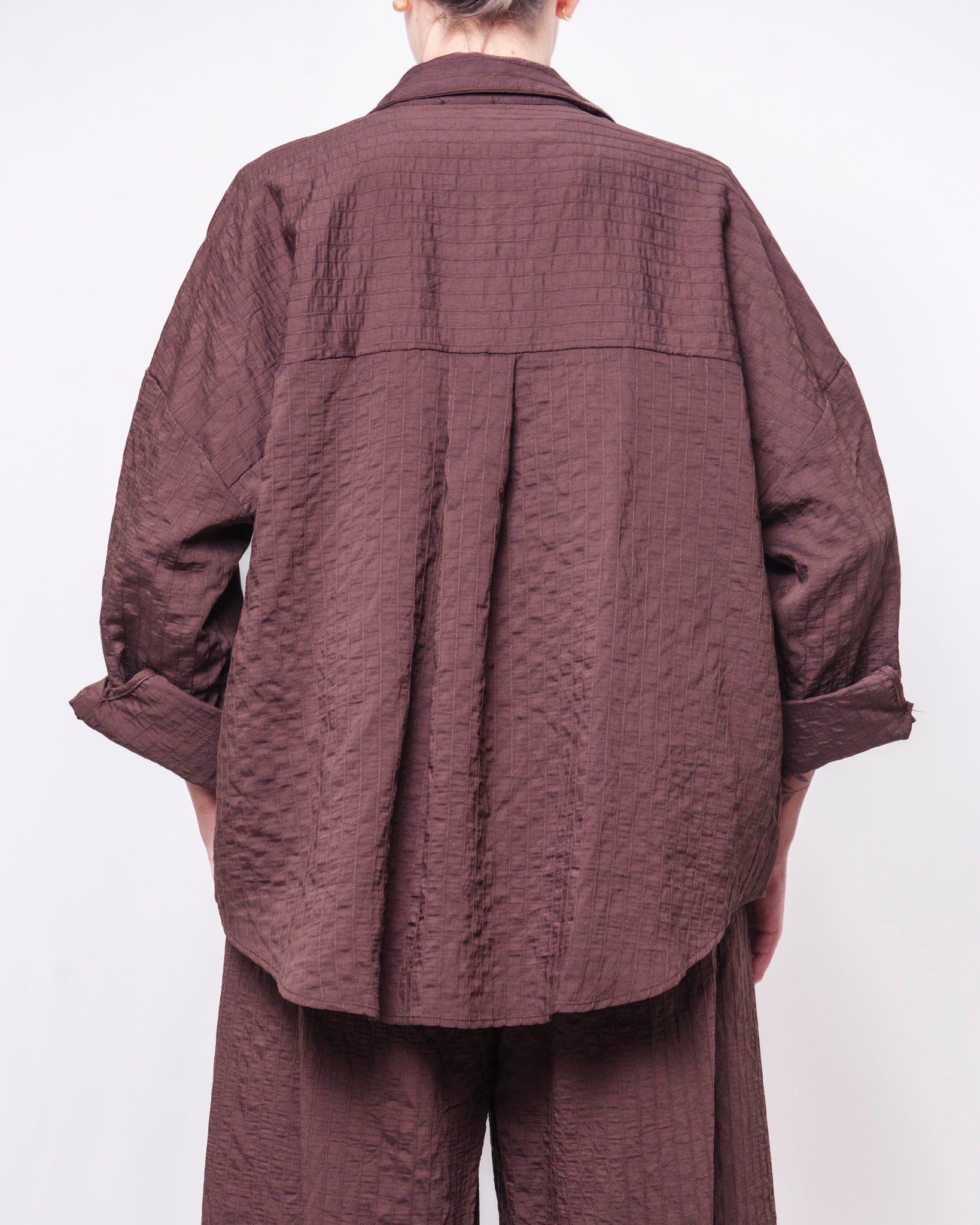 Completo Coordinato Camicia Oversize e Pantalone Wide Leg Donna  -  CMO542PN1668