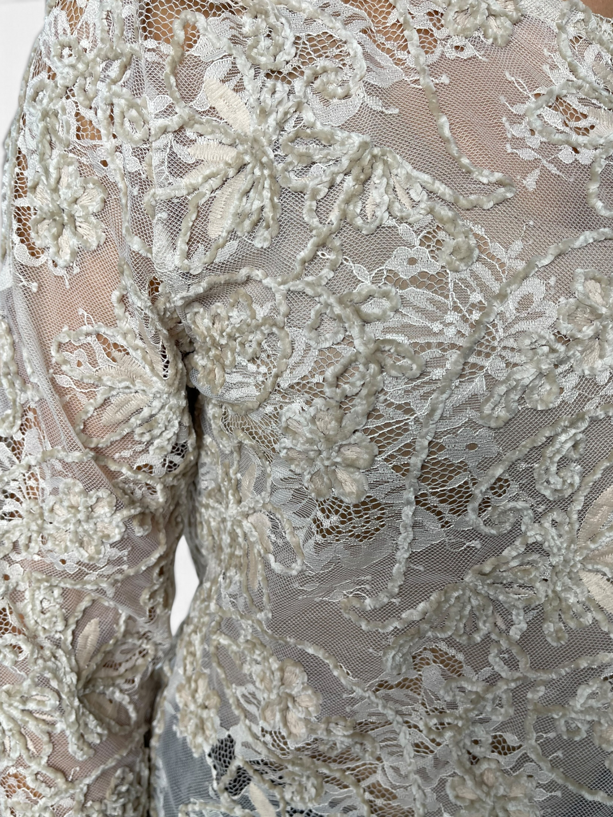 Blusa in pizzo floreale ricamato Donna  -  56707CI