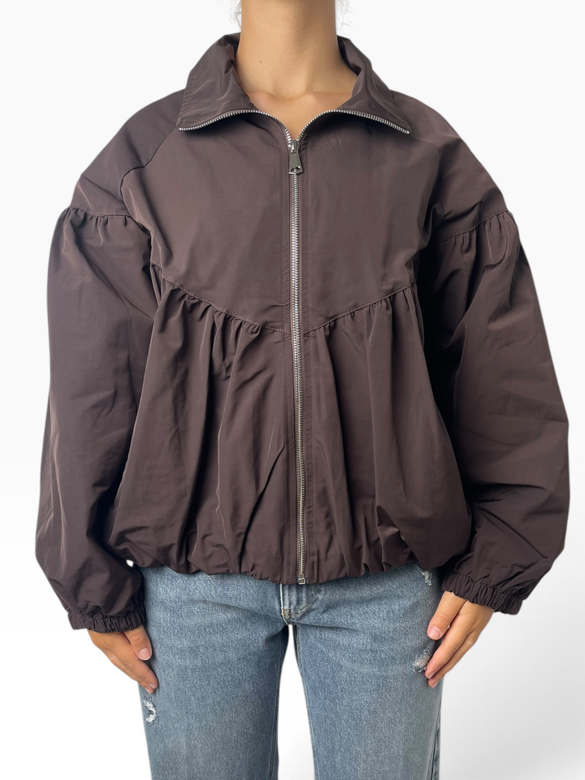 Giubbino a palloncino con arricciature Donna  -  83589V