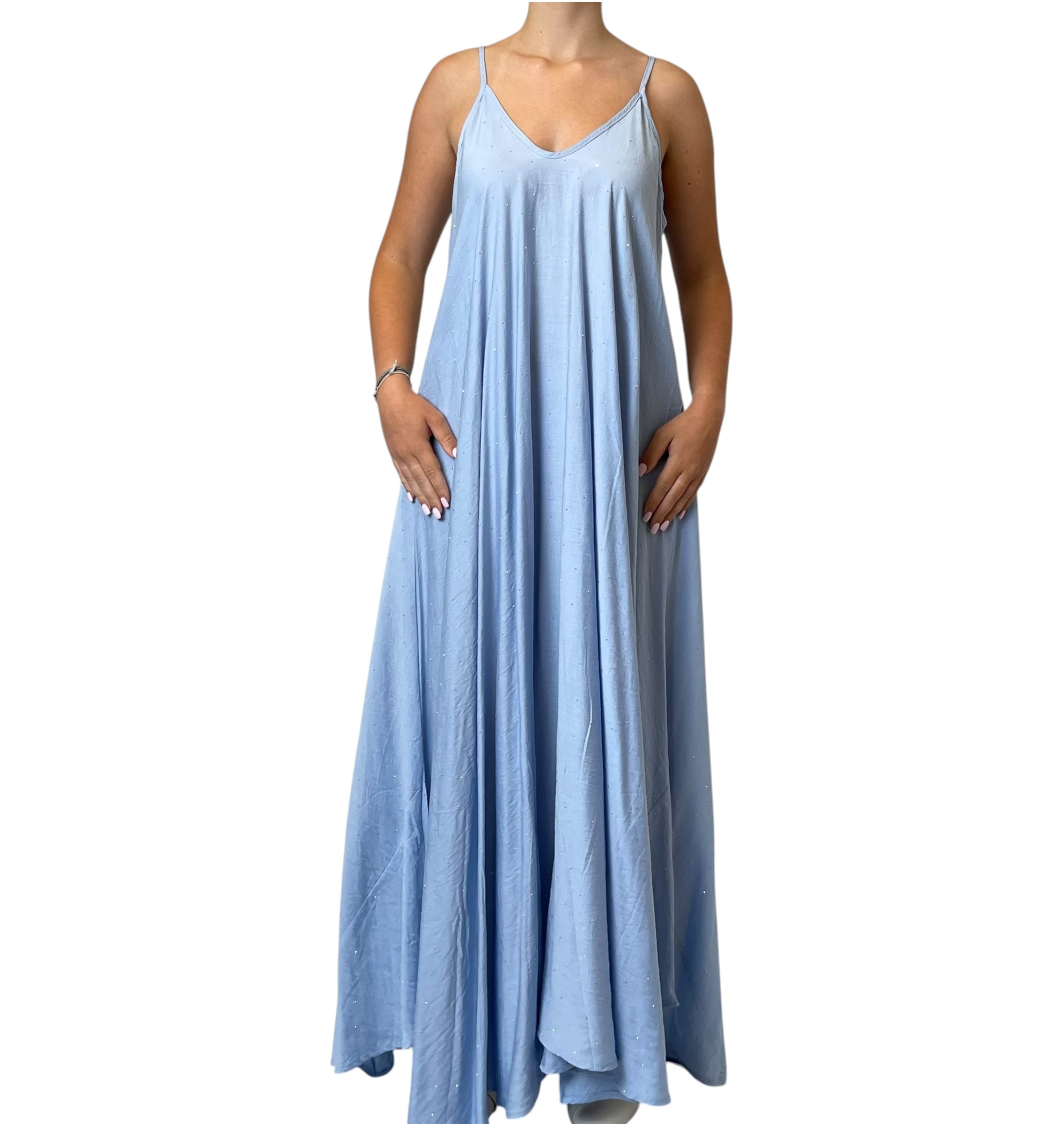 Abito Lungo Scollo V in Lino Donna  -  606