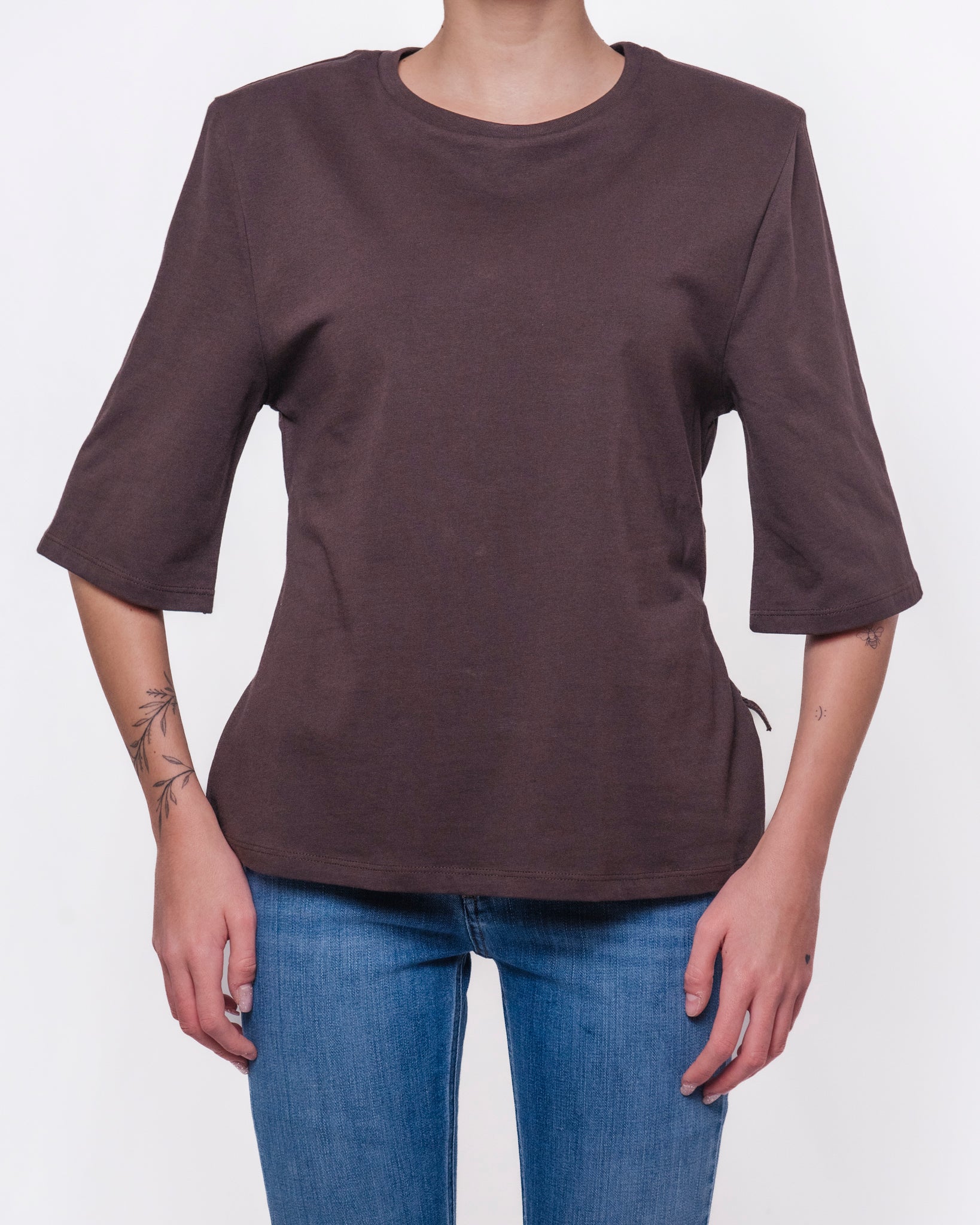 T-shirt Manica Tre Quarti con Lacci sul Retro Donna  -  VAB0192