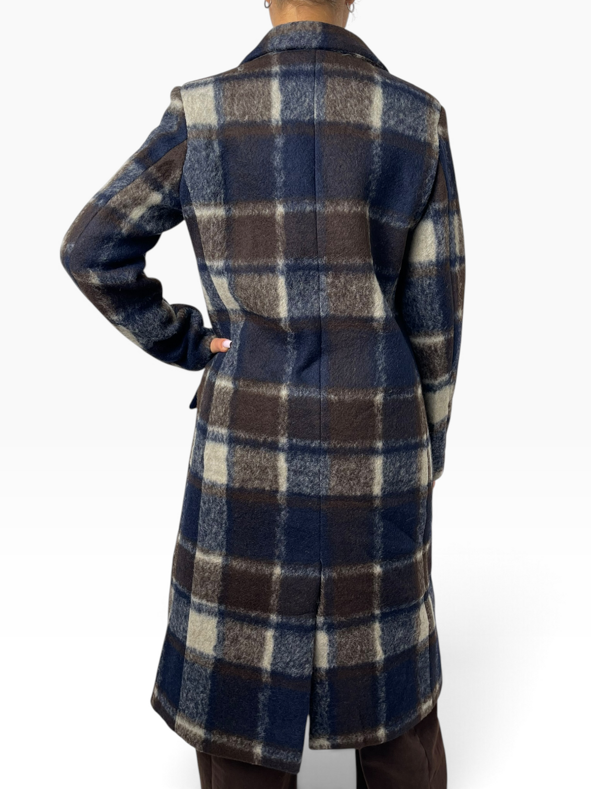 Cappotto doppiopetto a quadri Donna  -  7316CI
