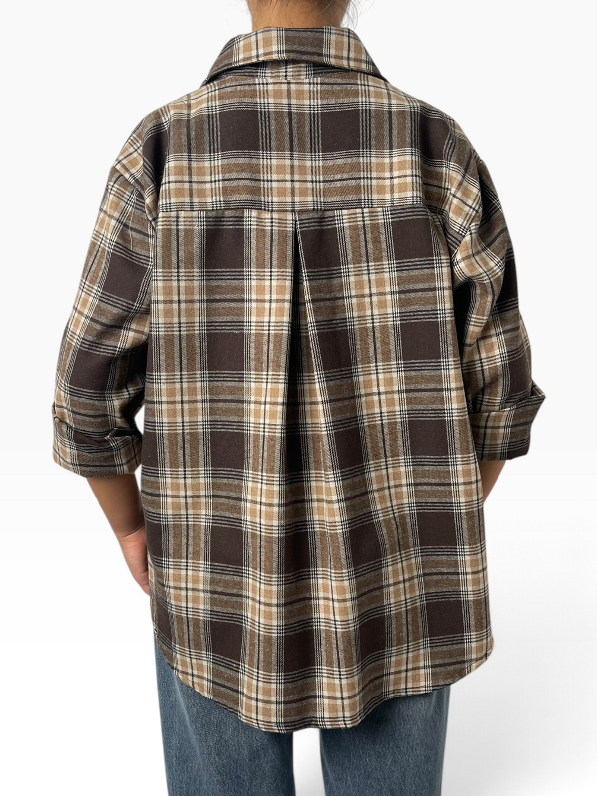 Camicia scozzese oversize effetto flanella Donna  -  25371V