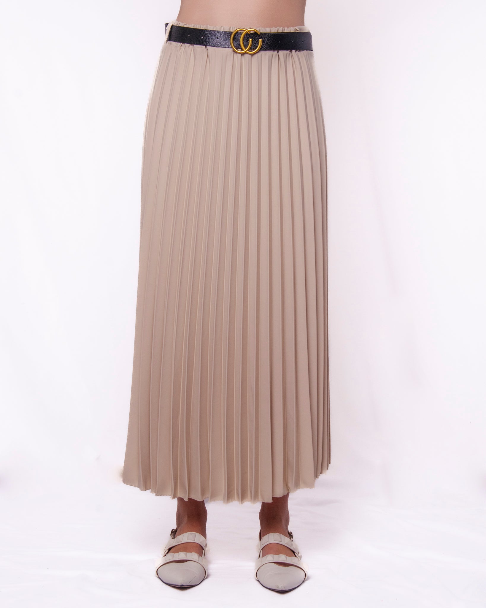 Gonna plissé midi elastico in vita Donna  -  2815KA