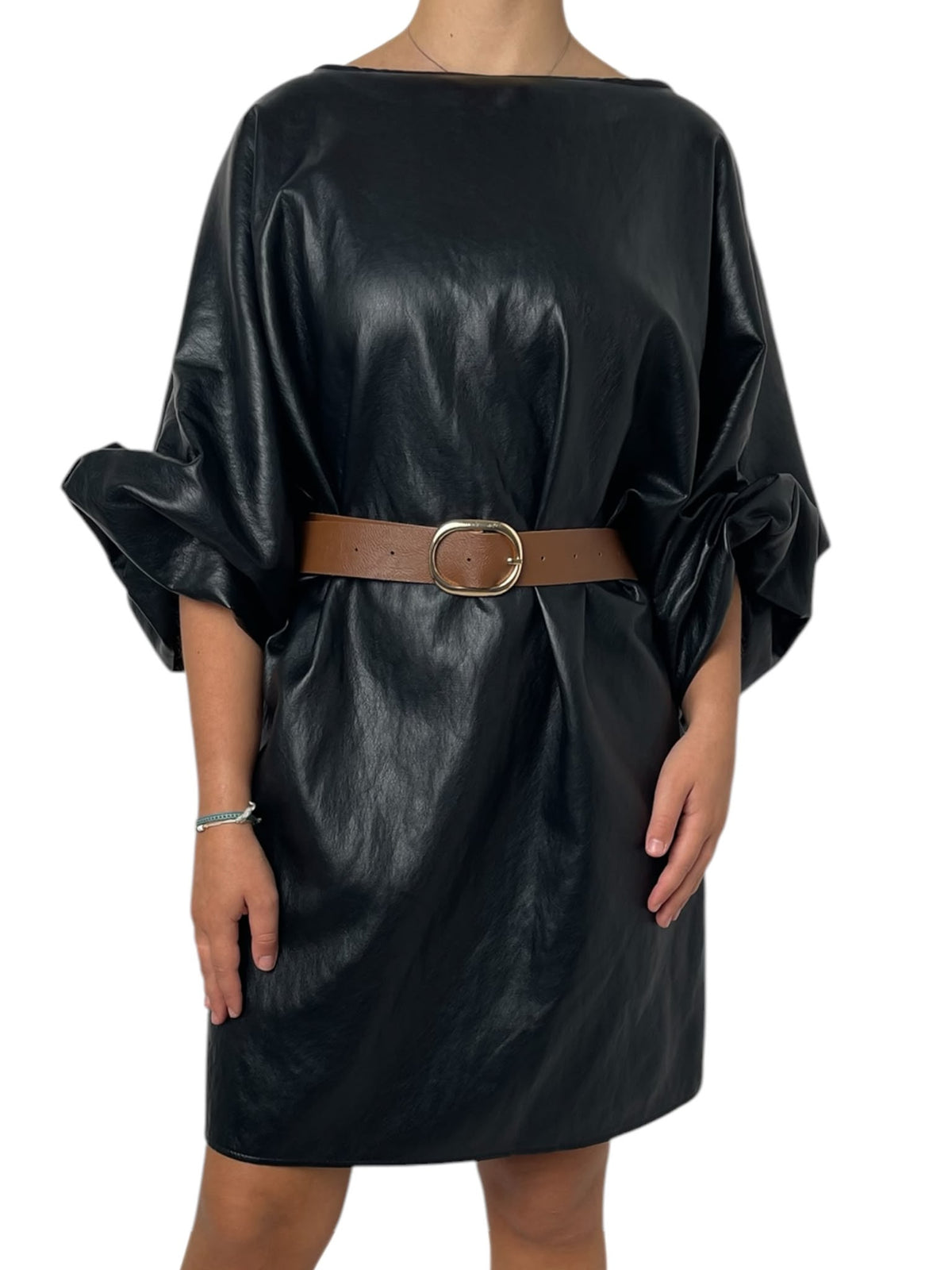 Abito ecopelle maniche a palloncino Donna  -  73826CI