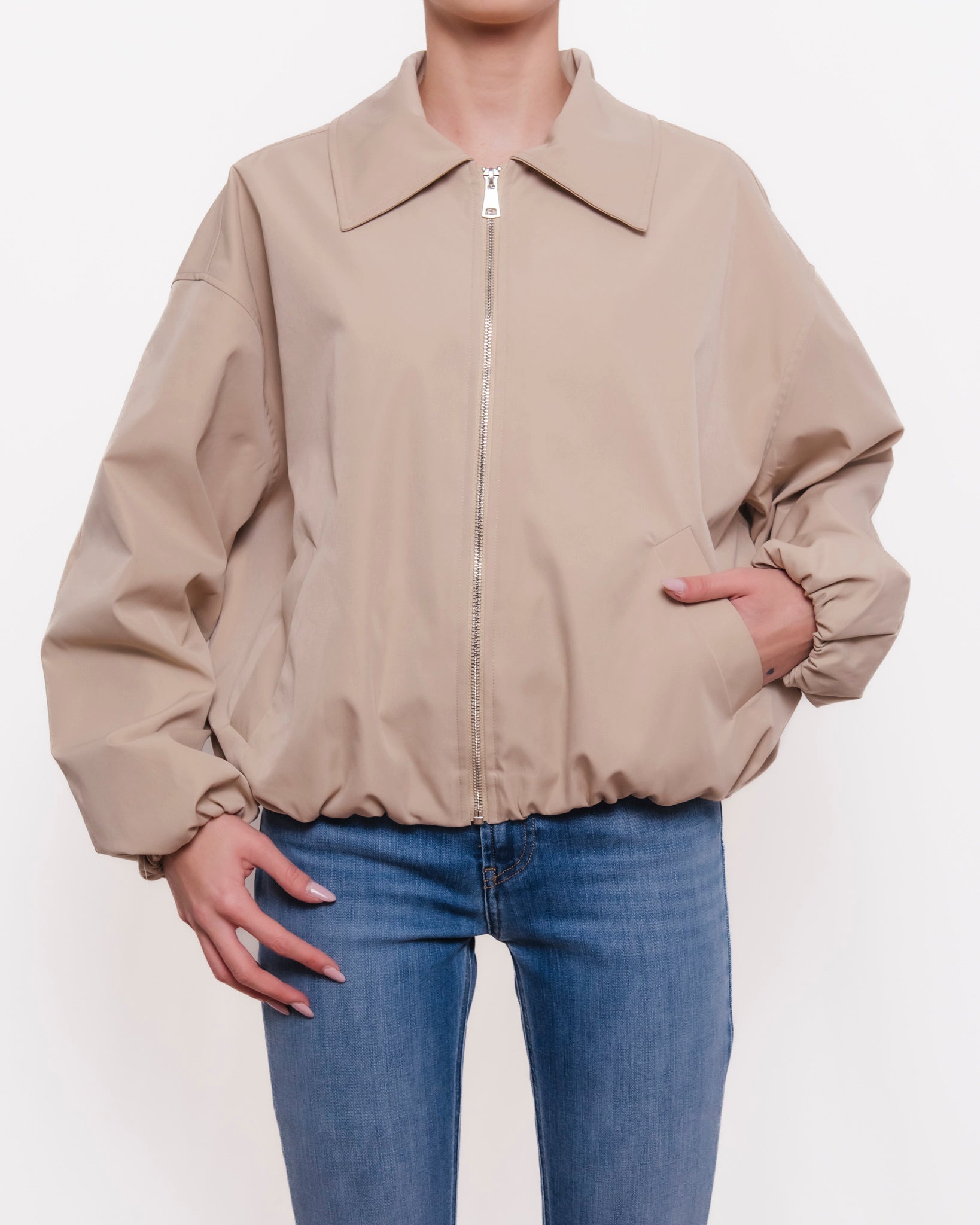 Giacca con zip colletto classico e maniche ampie Donna  -  57113X