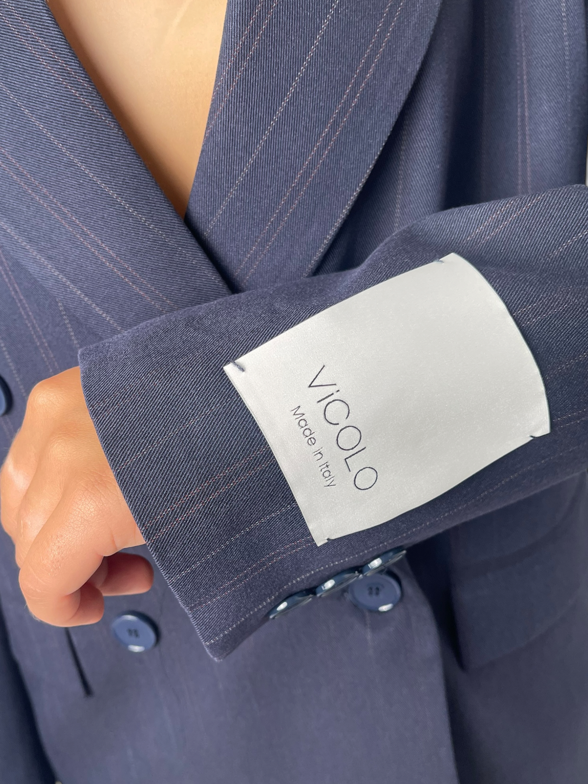 Giacca doppiopetto in tessuto gessato Donna  -  TAC0424