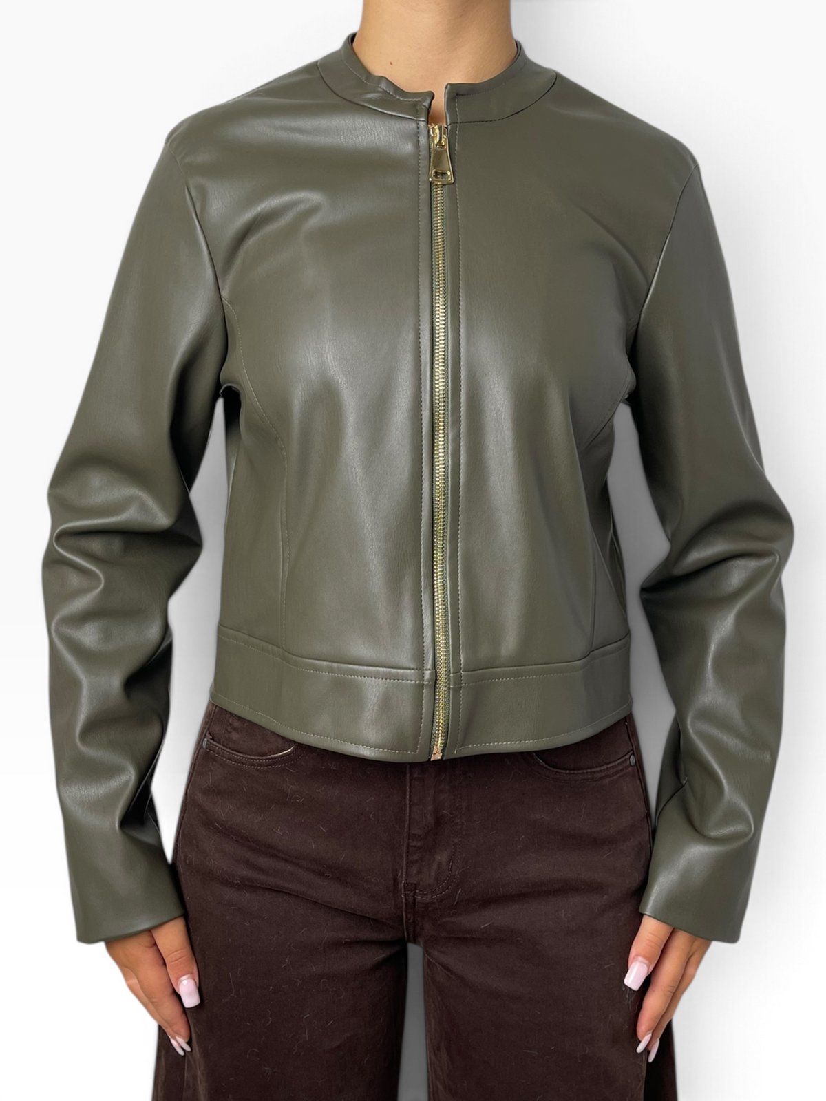 Giacca effetto pelle zip centrale Donna  -  301CI