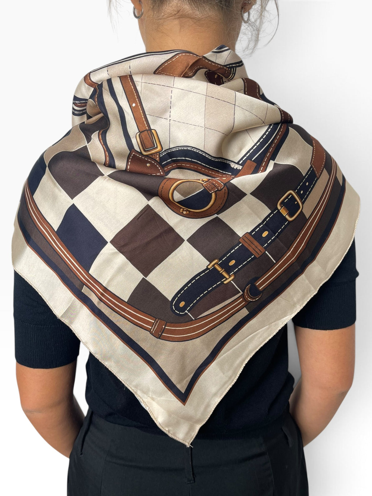 Foulard quadrato stampa equestre Donna  -  001CI