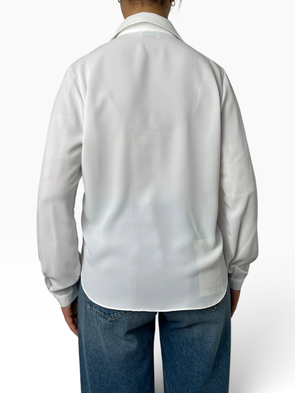 Camicia fluida con pattine sul petto Donna  -  Y1190N181