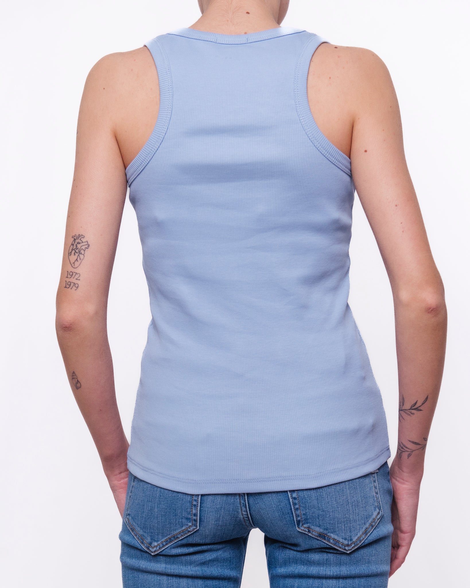 Canotta in Costina Aderente Scollo Tondo Donna  -  SHO03263