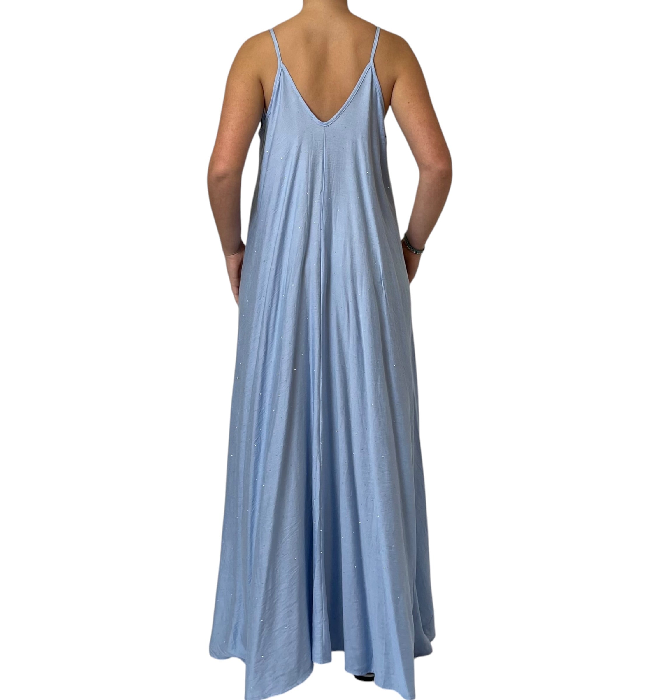 Abito Lungo Scollo V in Lino Donna  -  606