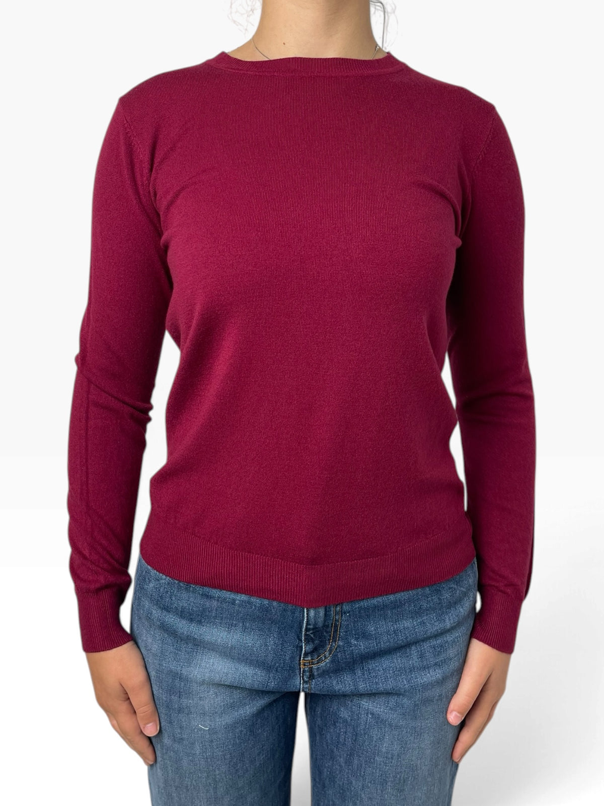 Maglia basic girocollo aderente Donna  -  T-022