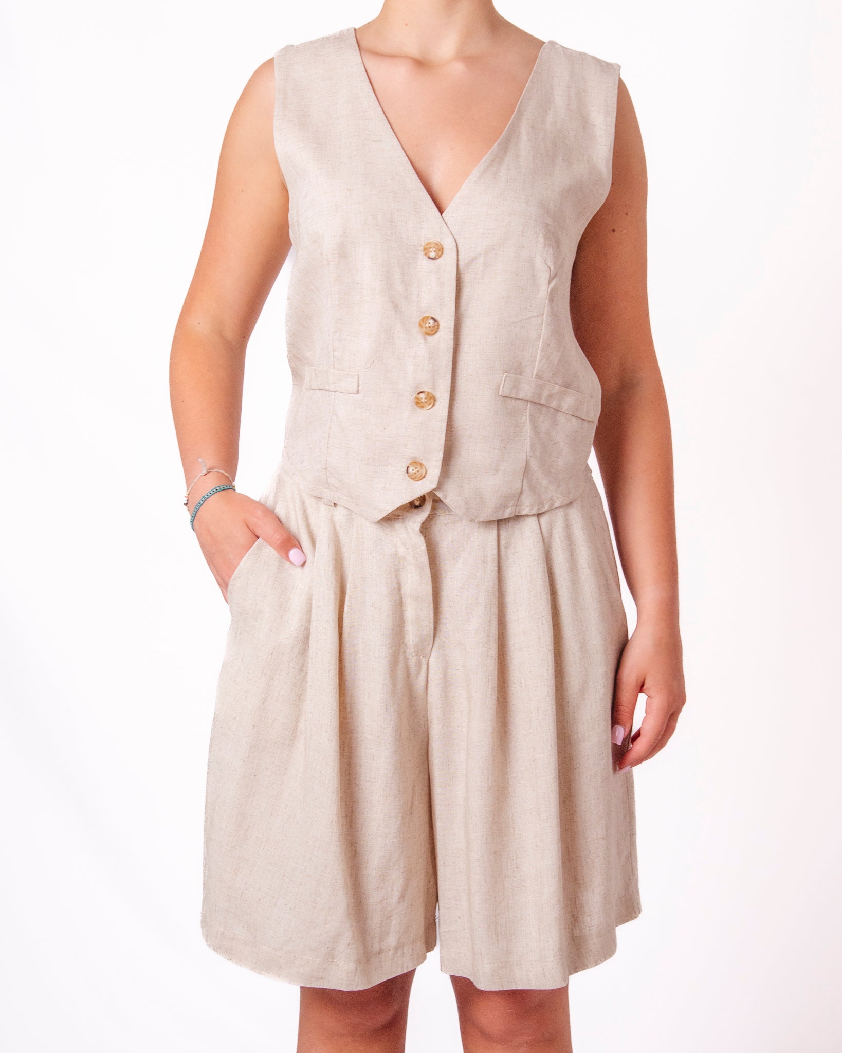 Coordinato Gilet e Shorts Elegante Donna  -  6155/6156