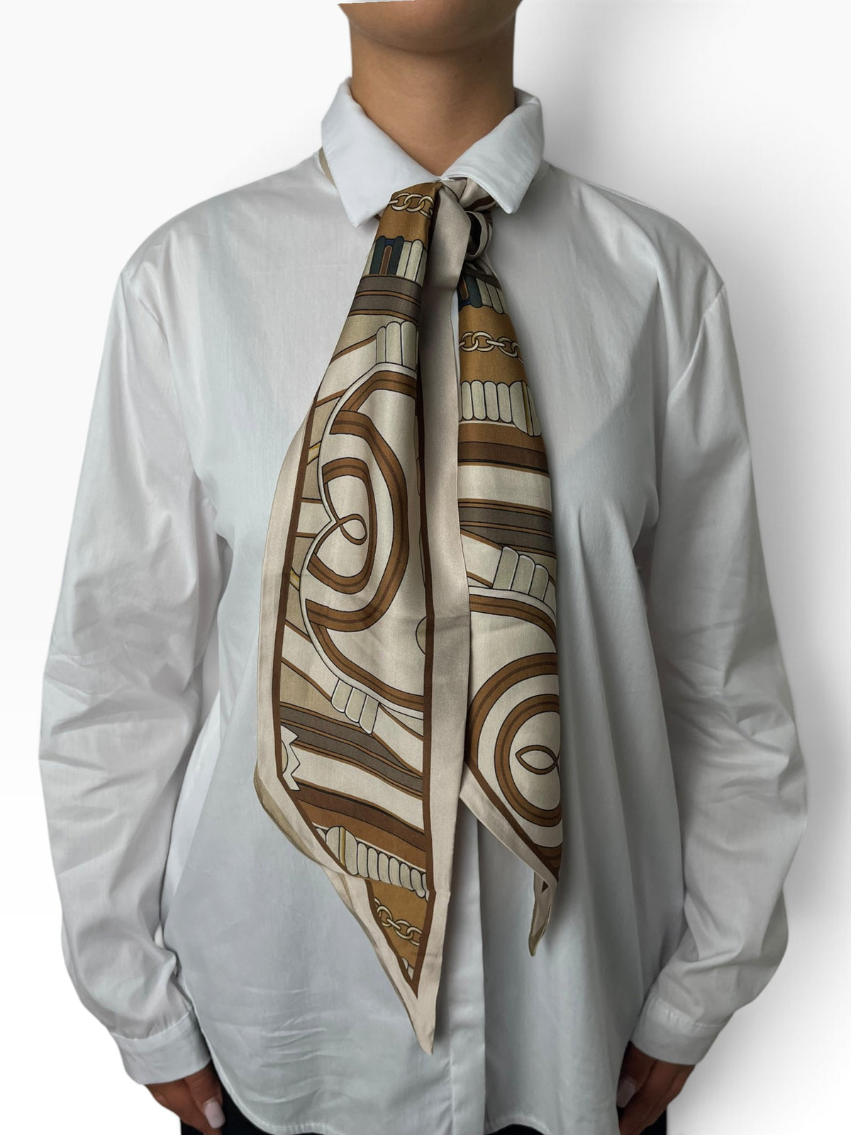 Foulard satinato stampa equestre Donna  -  002CI