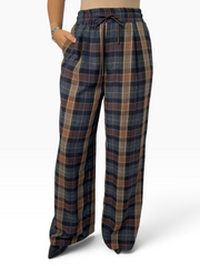 Pantalone morbido a quadri con coulisse Donna  -  TAC1015