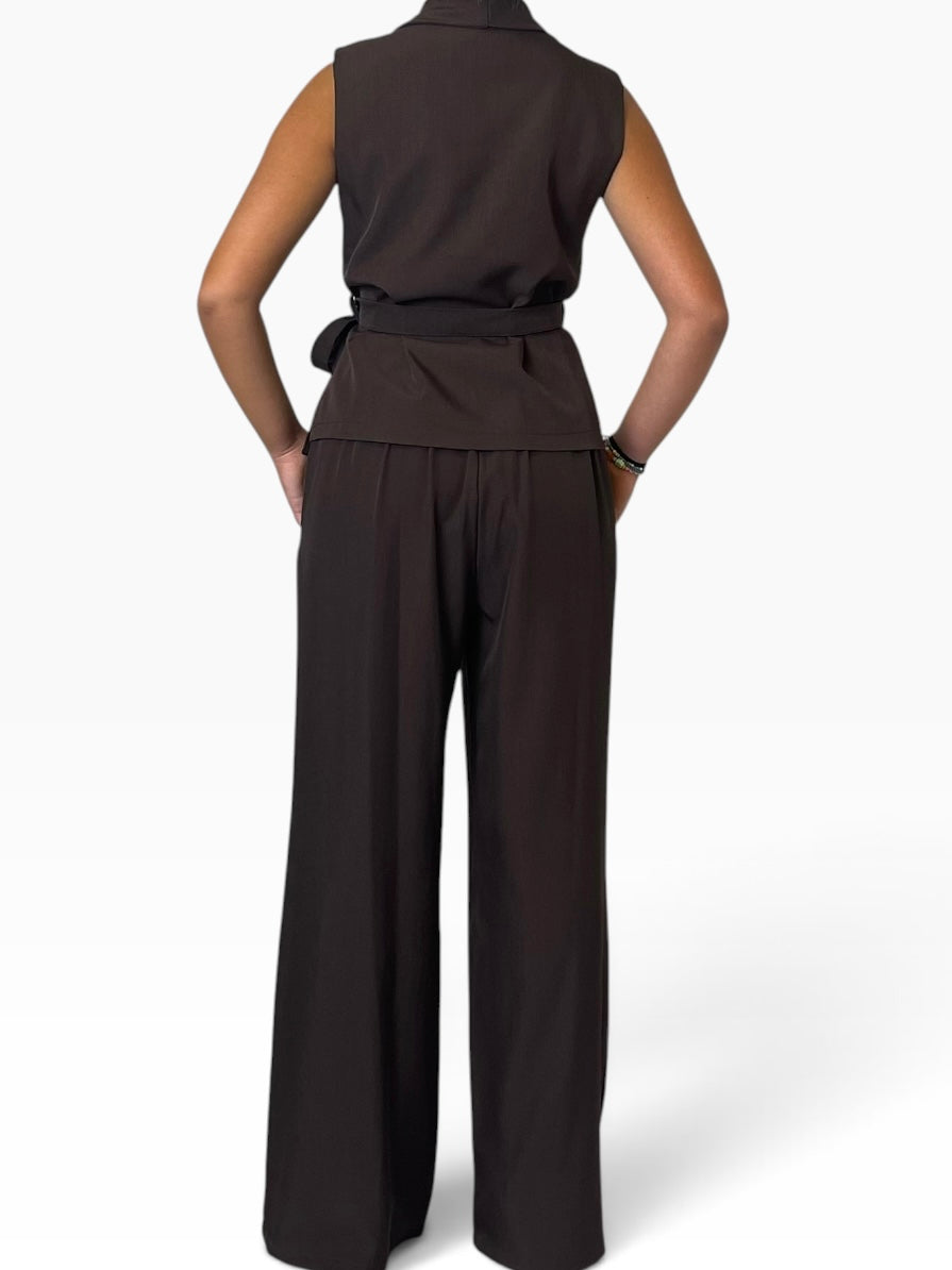 Completo gilet incrociato pantalone palazzo Donna  -  563141/21395KA
