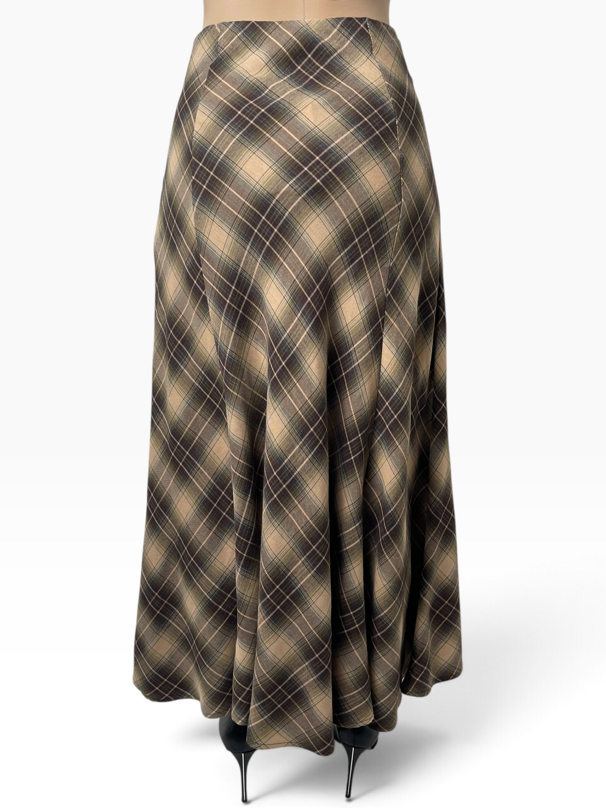 Gonna lunga fluida a quadri Donna  -  SK1077B48
