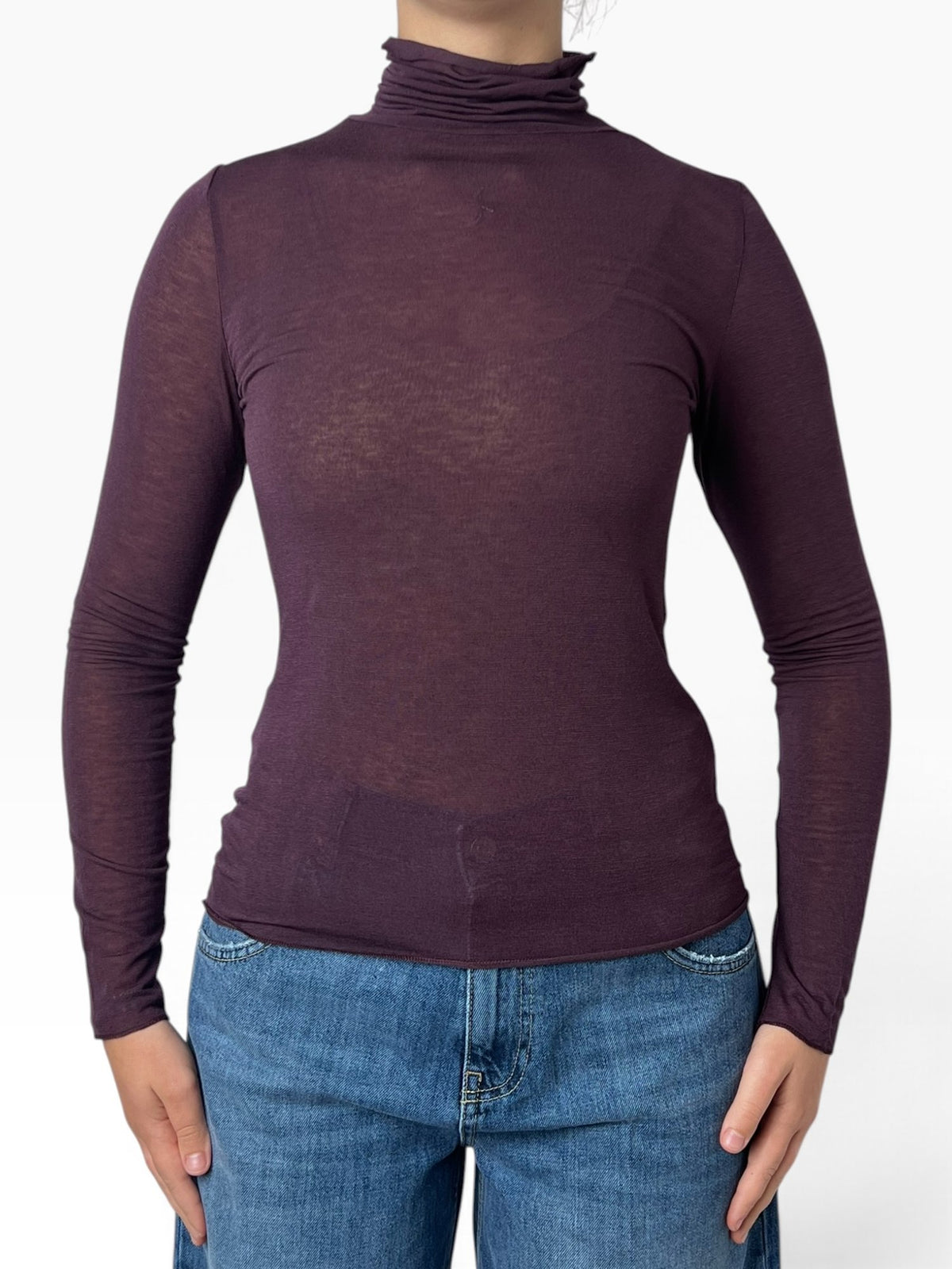 Maglia dolcevita velata aderente Donna  -  723643KA