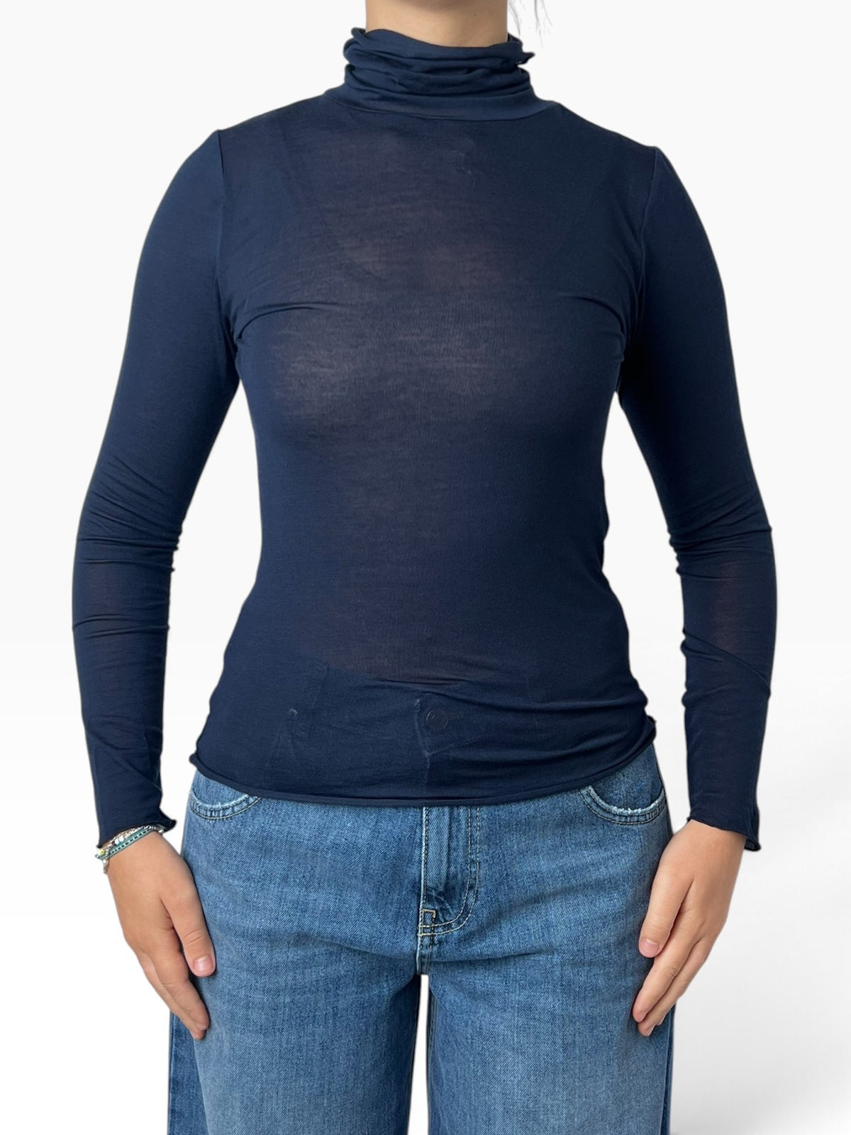 Maglia dolcevita velata aderente Donna  -  723643KA