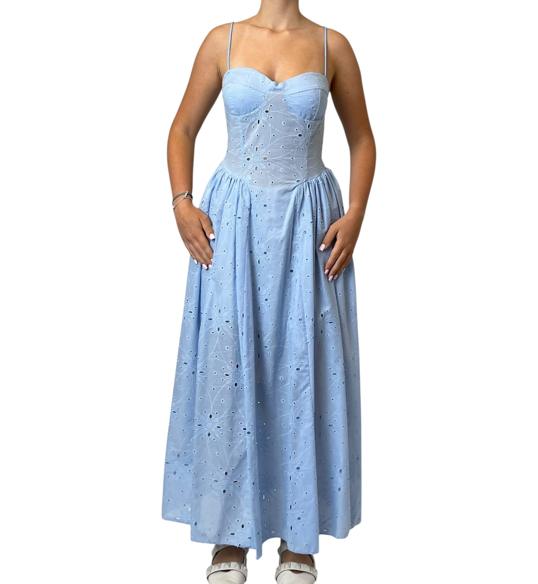 Abito Lungo con Bustier e Gonna in Sangallo Donna  -  6854
