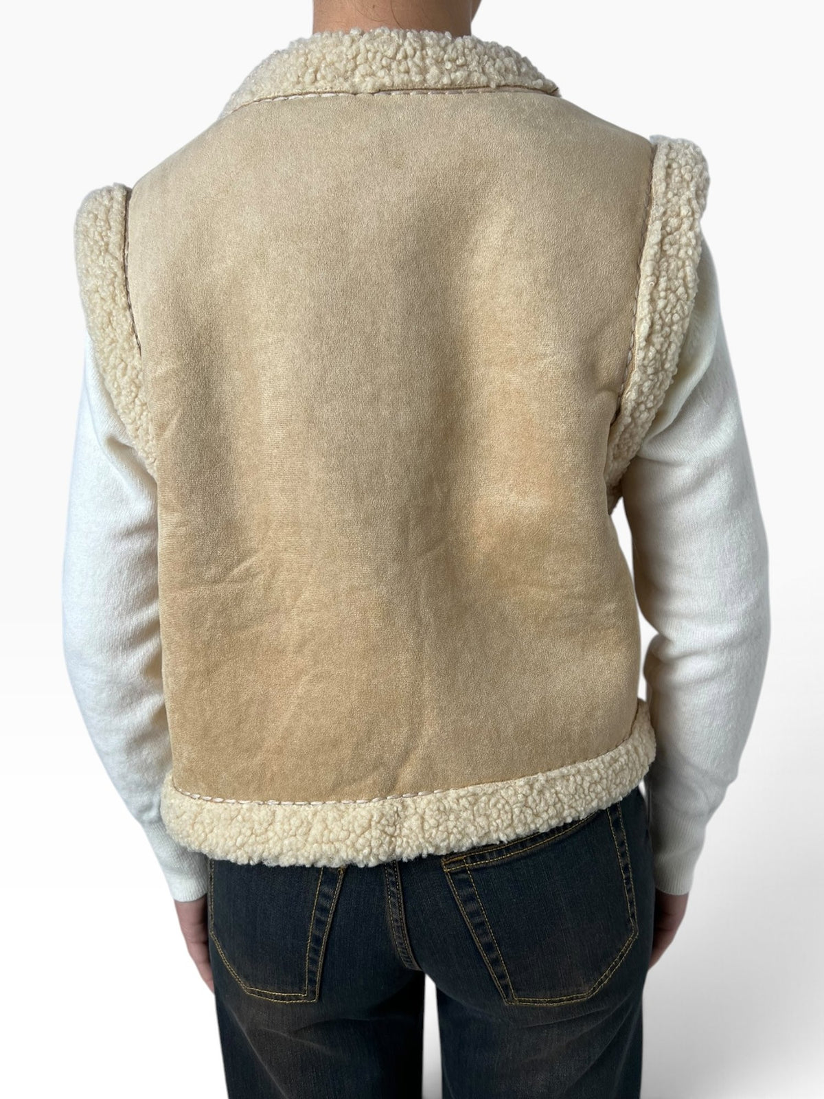 Gilet ricamato effetto montone Donna  -  40292