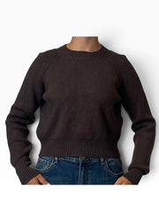 Maglia costine girocollo raglan Donna  -  008V