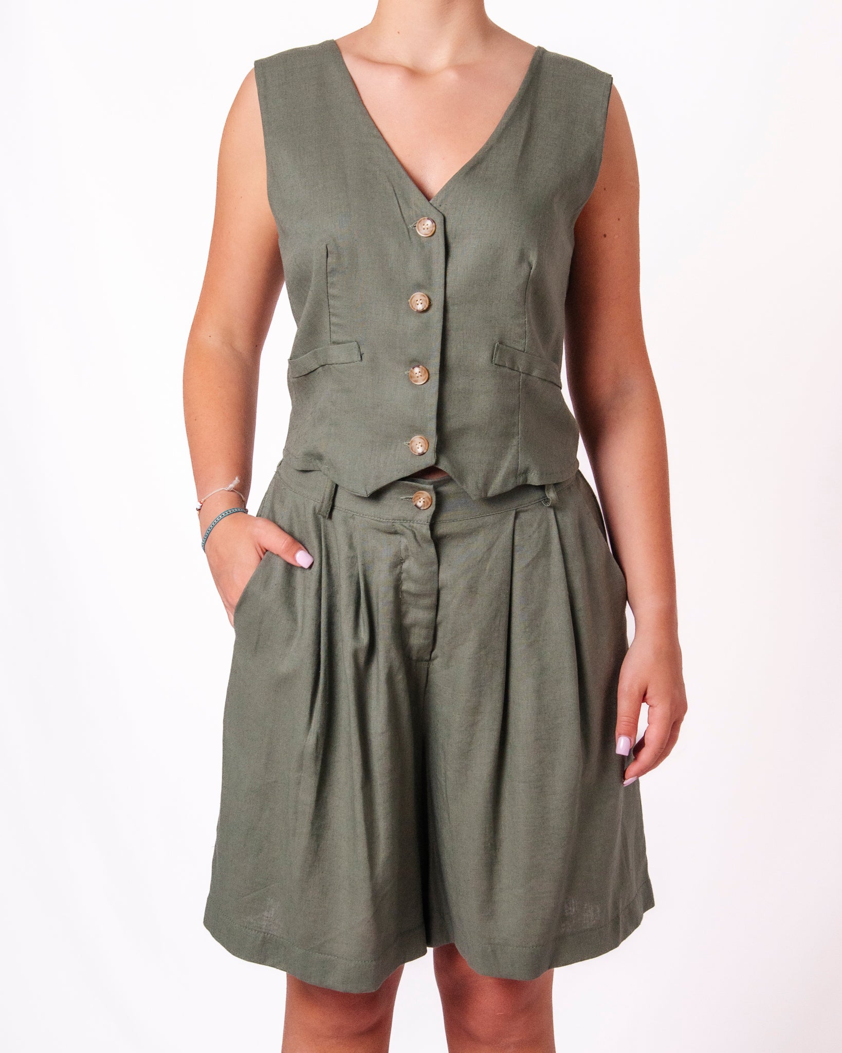 Coordinato Gilet e Shorts Elegante Donna  -  6155/6156