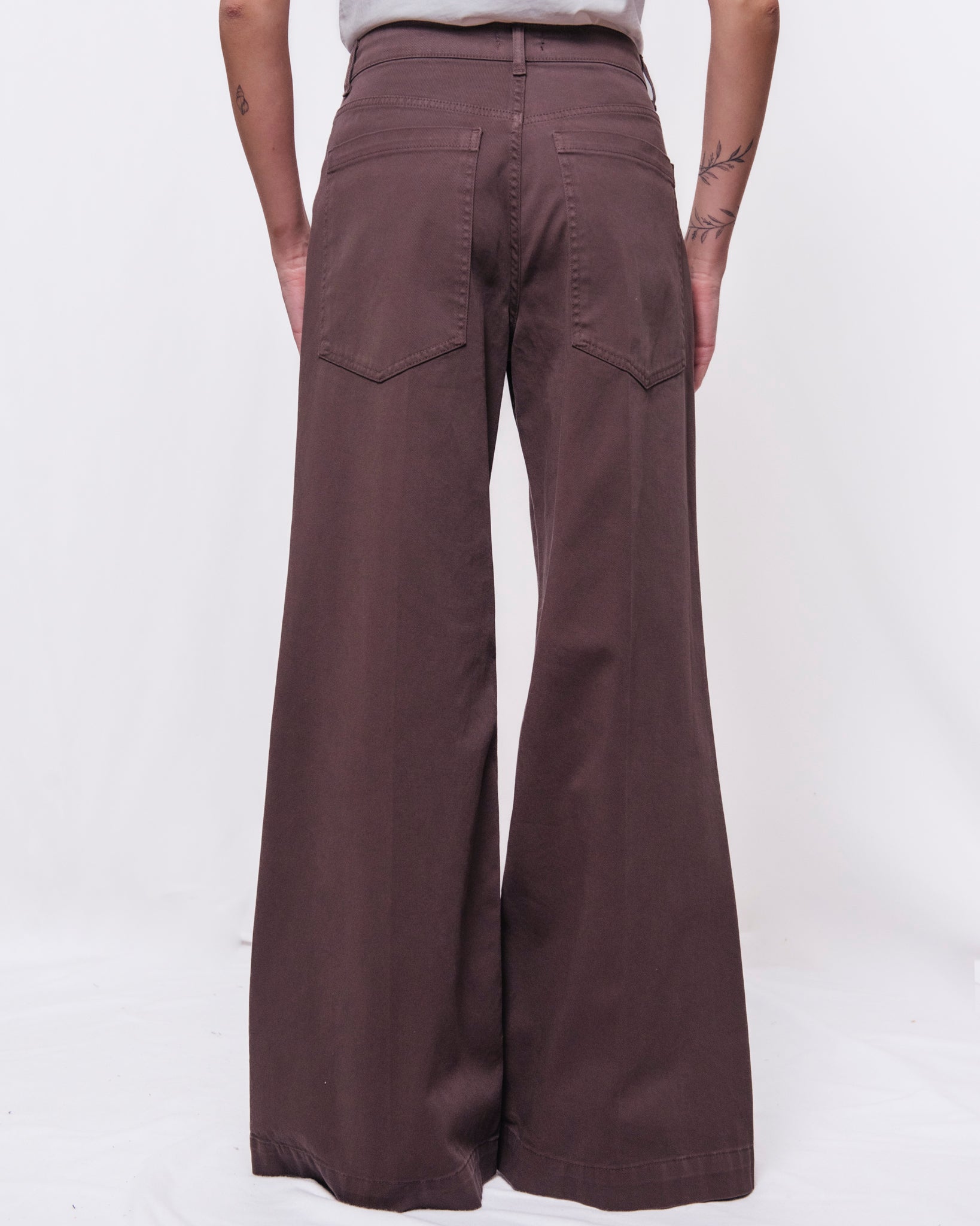 Pantalone Wide Leg Vita Alta con Tasche Donna  -  JVALEBO190